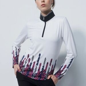 107B. Daily Sports White and Multicolor Long Sleeve Top - Size XL